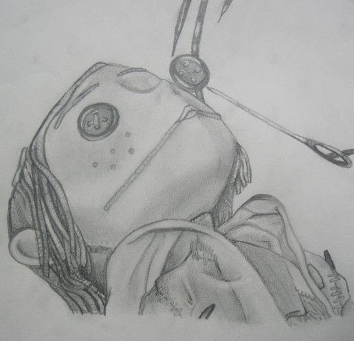 Коралина рисунок карандашом