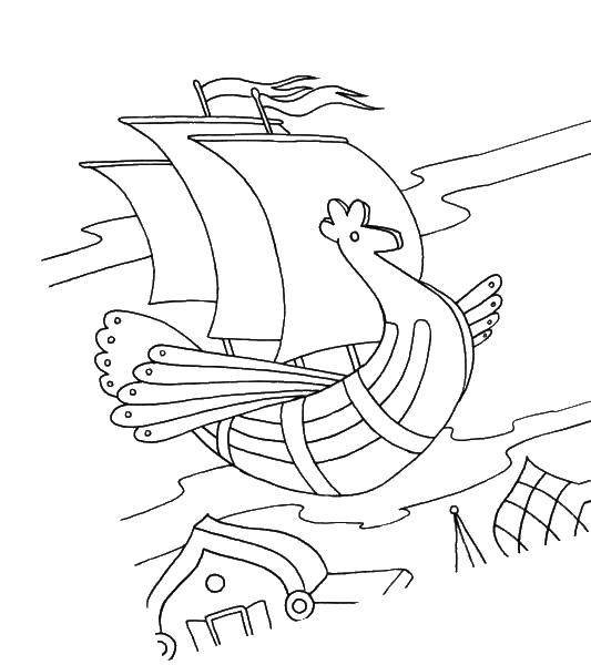 Рисунок к сказке Летучий корабль