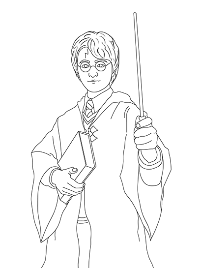 Гарри Поттер в полный рост для срисовки