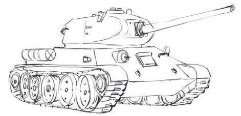 Танк т-34 рисунок