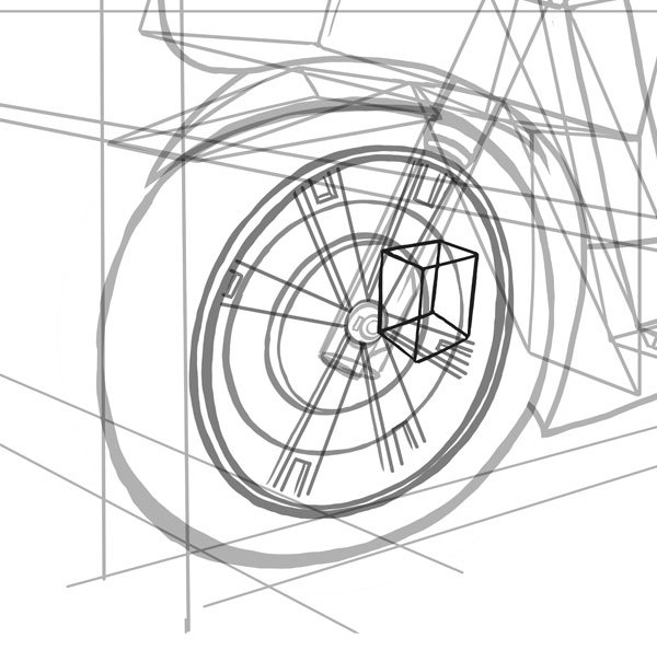 Колесо карандашом