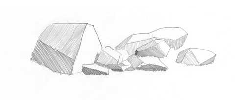 Рисунок гранита карандашом