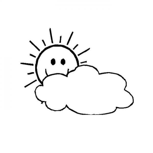 Раскраска солнышко и облака