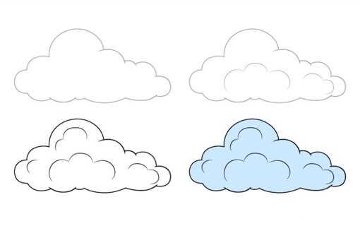 Поэтапное рисование облаков