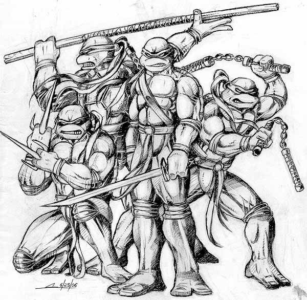 TMNT 2007 рисовка