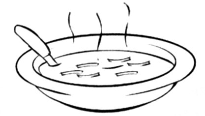 Тарелка с супом раскраска