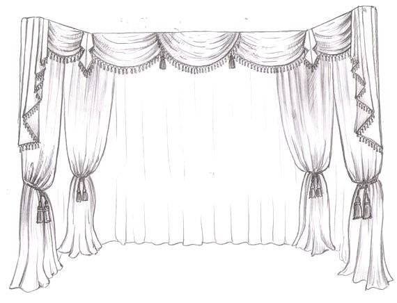 Сцена рисунок карандашом