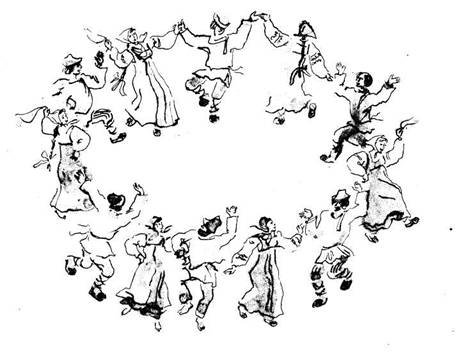Детский хоровод раскраска
