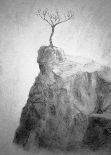 Утес карандашом