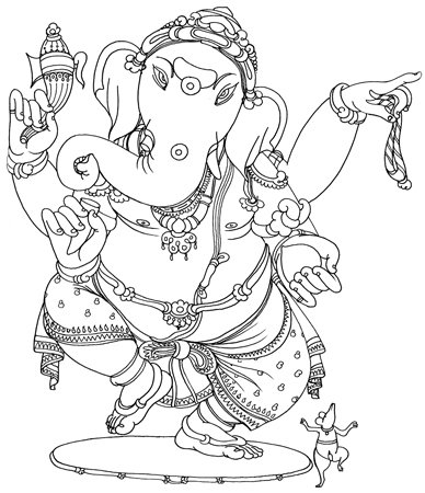 Ганеша карандашом