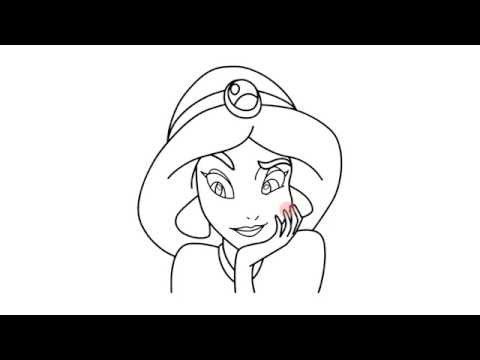 Принцессы Дисней Жасмин чб