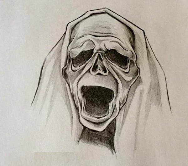 Маска крик эскиз