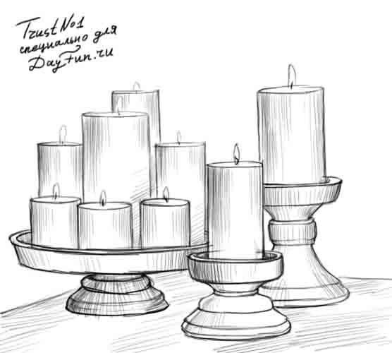 Нарисовать свечу пошагово