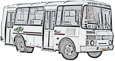 Раскраска автобус ПАЗ 32054