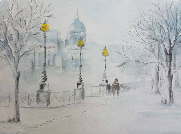 Зимний Петербург рисунки детей