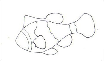 Как нарисовать рыбу клоуна