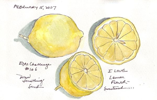 Лимон рисунок
