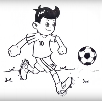 Футболист схематично