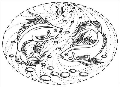 Трафарет рыбы для вышивания