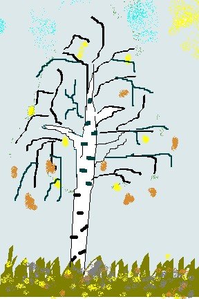 Этапы рисования дерева