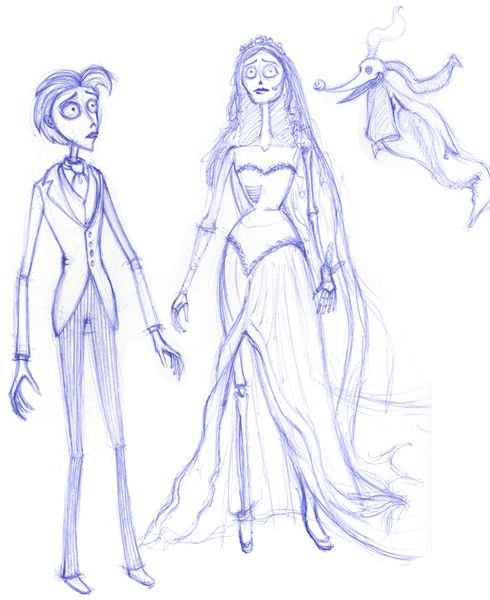 Раскраски Эмили труп невесты