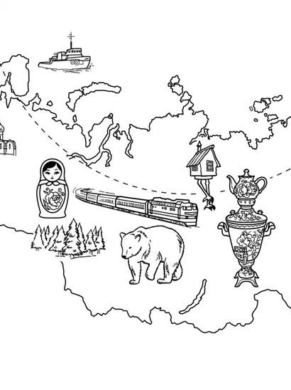 Карта России раскраска для детей