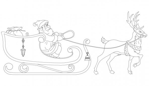Рисование саней Деда Мороза