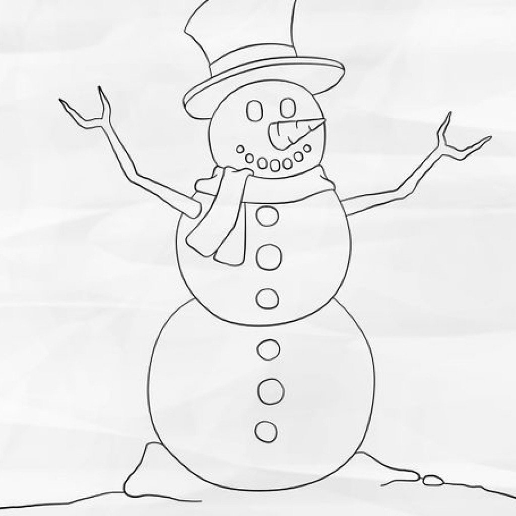 Поэтапное рисование снеговика