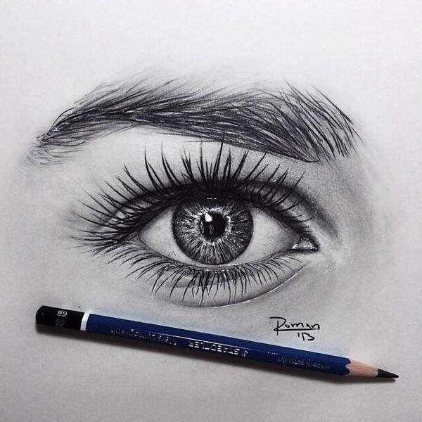 Брови простым карандашом