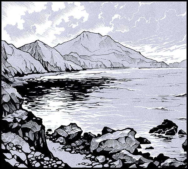 Побережье карандашом