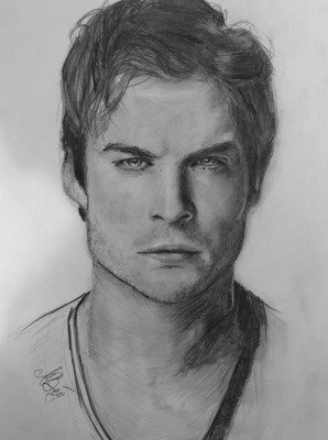 Нарисовать Деймона Сальваторе