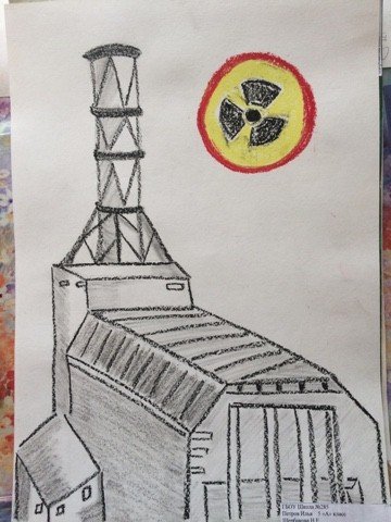 Чернобыльская АЭС рисунок