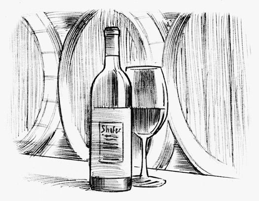 Вино рисунок скетч