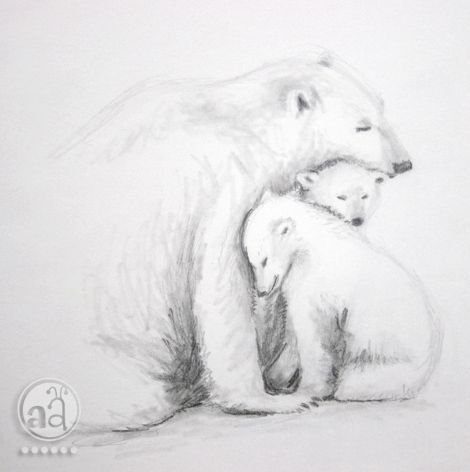 Раскраска медведь с медвежонком