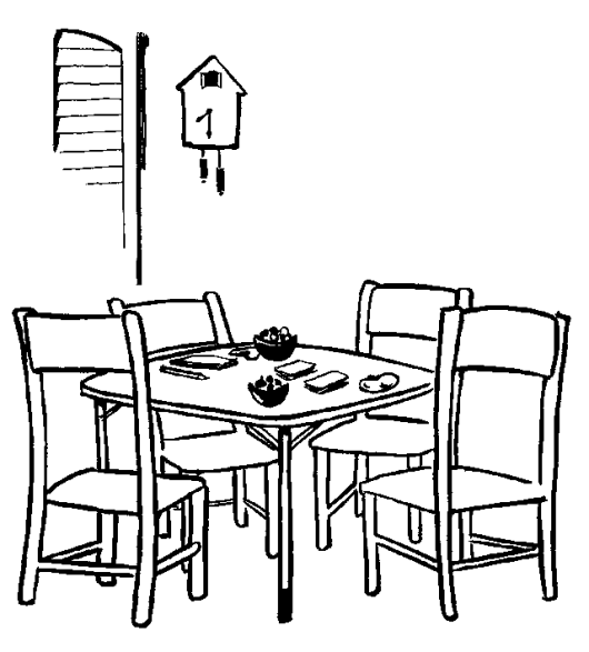 Раскраска кухня с мебелью