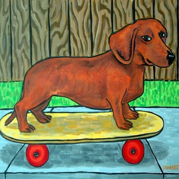 Такса в карандаше сбоку