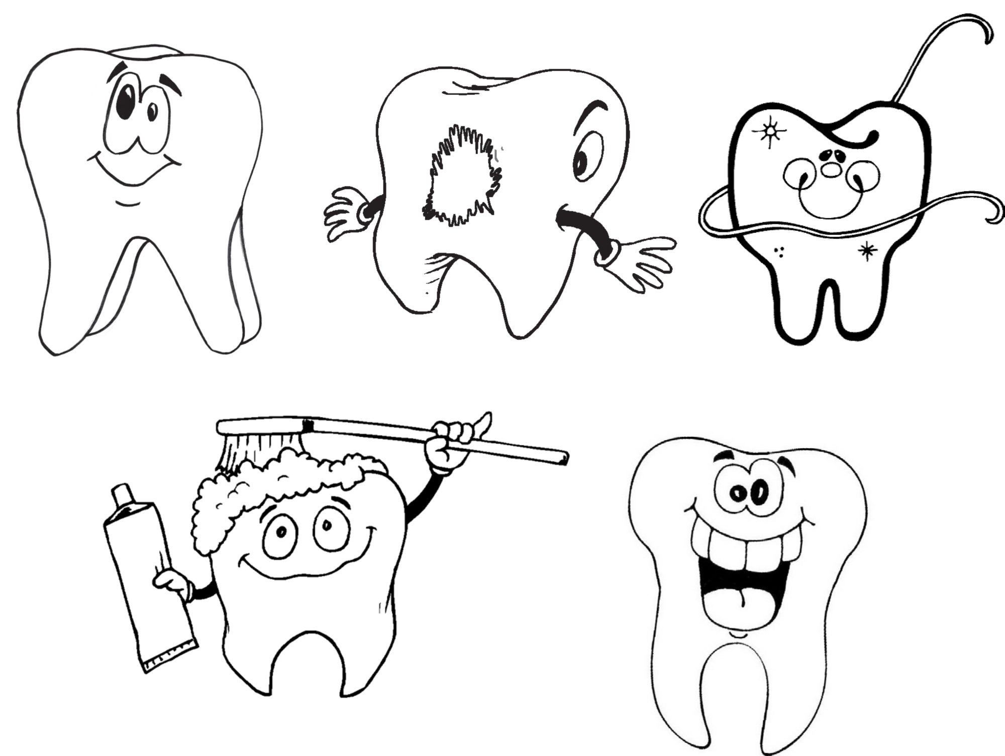 Раскраски для детей стоматология зубики