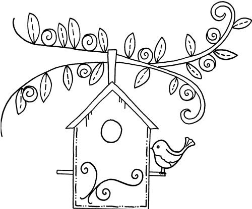 Рисунок на кормушку трафарет