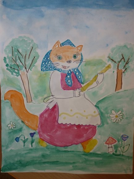 Лисичка со скалочкой рисунок