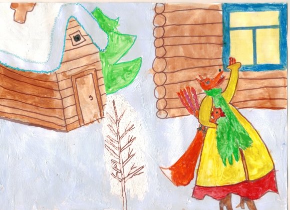 Лисичка со скалочкой рисунок для детей