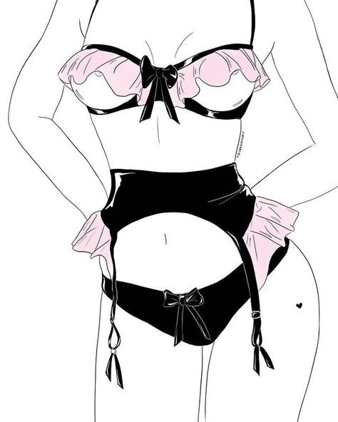 Эскиз женского тела в белье