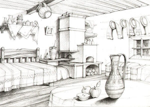 Изба изнутри изо