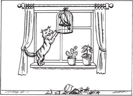 Кошка на окошке раскраска для детей
