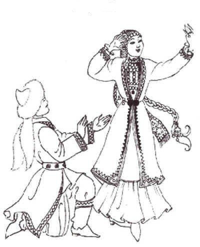 Татарский национальный костюм раскраска