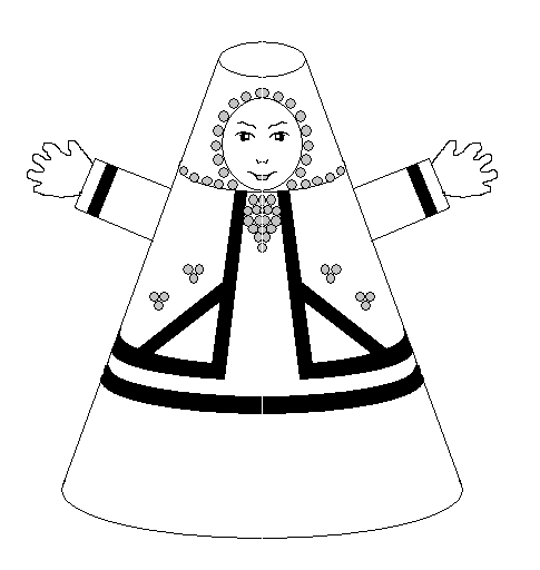 Удмуртский национальный костюм раскраска