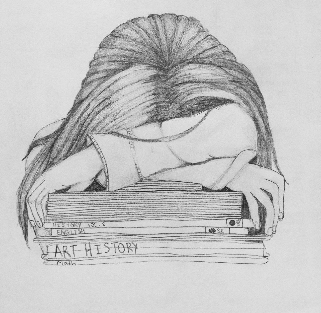 Девочка с книгой рисунок карандашом