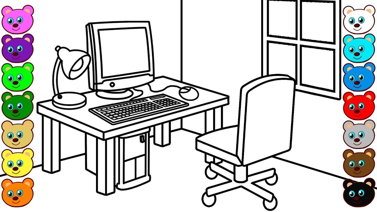 Как нарисовать стол компьютерный стол