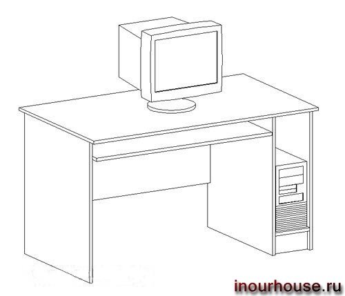 Нарисовать компьютерный стол