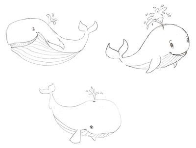 Рисунок кит для детей карандашом (49 фото)