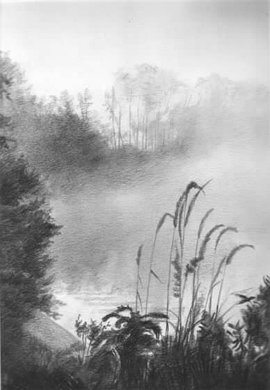 Рисование пятном туман